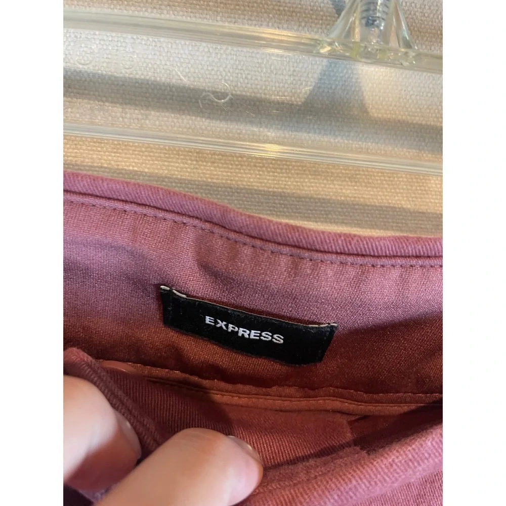 Express Mauve Pink High Waisted Utility Tapered Barrel LegTrouser Pants 12 - Picture 4 of 9